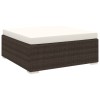 VidaXL Taburet modular, 1 buc., maro, poliratan, cu pernă