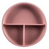 Zopa Silicone Divided Plate farfurie compartimentată cu ventuză Old Pink 1 buc