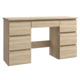 Birou cu 7 sertare Beta 4 120x43x75 cm, design minimalist, sonoma Household NewTrend