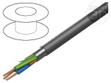 Cablu ecranat 3x18AWG Al-PET PVC negru 300V 76m 250ft
