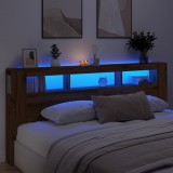VidaXL Tăblie de pat cu LED, stejar artizanal, 220x18,5x103,5 cm, lemn