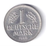 GERMANIA 1 MARCA MARK 1968 J XF, Europa, Argint