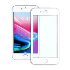 Folie Full Cover 3D iPhone 7/iPhone 8 cu sticla securizata, alb