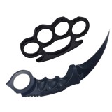 Cumpara ieftin Set Autoaparare: Box Metalic + Cutit Karambit Night IdeallStore&reg;, 19cm, Negru, Drumetie, Camping, Pescuit, Vanatoare