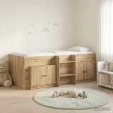 Cumpara ieftin Cadru de pat loft cu sertar cu usa 3 buc. Stejar Artizanal