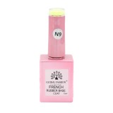 Base Coat Unghii Neon Rubber 09 Global Fashion, 15ml, Baza Cauciucata, Pigmentata, Autonivelanta, Rezistenta