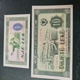 Albania bancnota 1 lek si 10 leke 1976 , de colectie