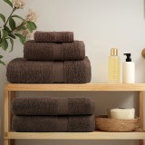 vidaXL Prosoape de baie 10 pcs Maro 15 x 21 cm Bumbac