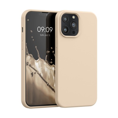 Husa pentru iPhone 13 Pro Max, Silicon, Crem, 55881.154 foto