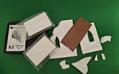 Ruina cladire 1:35 9 piese ghips 1 acoperis PVC diorama sorozat homokit Ungaria DIORAMA MACHETA FIGURINE ASAMBLARE HOBBY WWII