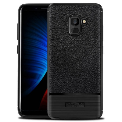 Husa Pentru SAMSUNG Galaxy A8 Plus 2018 - Luxury Carbon Rugged TSS, Negru foto