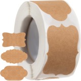 Etichete autoadezive kraft Ruhhy, 300 bucati, modele decorative