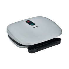 Sandwich maker Heinner, 1000 W, 27 x 23 cm, indicator luminos, tava colectare ulei, Argintiu foto