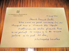 7879A-Autograf Mitropolit Nicolae Corneanu al Banatului. foto