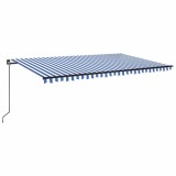 Cumpara ieftin Copertina retractabila manual cu LED, albastru &amp; alb 500x300 cm