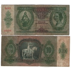 Ungaria 1936 - 10 pengo, circulata