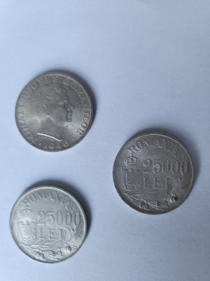 Monedă argint 25.000 lei, 1946 foto