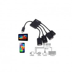 OTG 4 Port Hub Micro USB pentru Tableta Smartphone