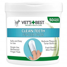 Degetare curatare dinti pentru caini, Vet's Best, 50 buc