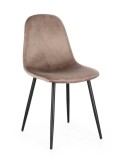 Cumpara ieftin Set 4 scaune otel negru catifea taupe Irelia 44x53x84 cm