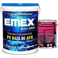 Pachet Vopsea Poliuretanica "Emex WPU-3SN" - Crem - Bid. 10 Kg + Intaritor 0,60 Kg