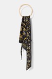 Versace Jeans Couture o eșarfă cu un amestec de mătase culoarea negru, cu imprimeu, 78HA7H05 ZG363