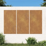 Decoratiuni perete de gradina 3 buc. 105x55cm otel corten soare GartenMobel Dekor, vidaXL