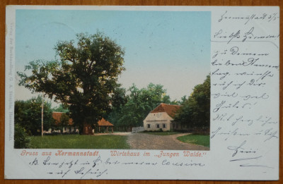 Carte postala circulata , Hermannstadt , Sibiu , 1900 foto