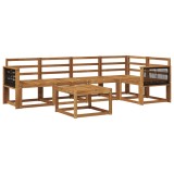 vidaXL Set de canapele de exterior 6 pcs natural Lemn Solid de Acacia 3385230