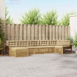 vidaXL Set de canapele de exterior cu pernă 7 pcs Alb și Bej 3390858