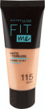 Maybelline New York Fit Me Matte &amp; Poreless fond de ten 115 Ivory, 30 ml