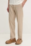 Sisley pantaloni din lana culoarea bej, cu fason chinos, 40Q9SF04Y