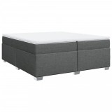 Cumpara ieftin Pat box spring cu saltea, gri inchis, 200x200 cm, textil