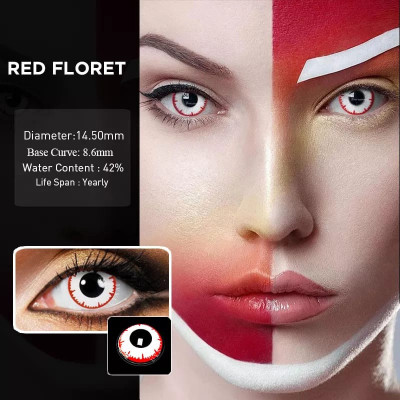 Lentile de contact colorate diverse modele cosplay - RED FLORET foto