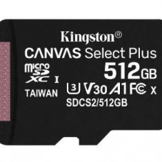 Card de memorie Kingston Canvas Select Plus microSDXC, 512GB, UHS-U3, Clasa 10, 100MB/s