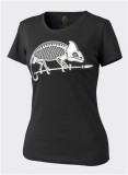 TRICOU DE DAMA CU MANECA SCURTA - CHAMELEON SKELETON - BLACK, HELIKON