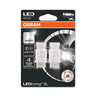 SET 2 BECURI AUXILIARE CU LED 12V (PY27/7W) WHITE 6000K BLI OSRAM foto