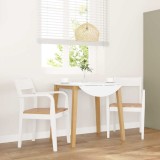vidaXL Scaune de sufragerie 2 buc Cauciuc din lemn masiv alb 4102512