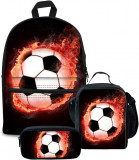 Rucsacuri de școală pentru băieți cu imprimeu de baschet de foc Rucsac de călăto