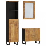 Cumpara ieftin Set mobilier de baie, 3 piese, lemn masiv de mango