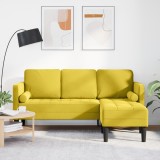 vidaXL Canapea &icirc;n formă de L Galben 173x131x67 cm Catifea