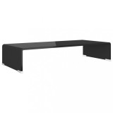 VidaXL Stand TV/Suport monitor, sticlă, 70x30x13 cm, negru