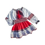 Cumpara ieftin Costum Traditional - Rochita traditionala fetita cu alb si rosu - GBY102