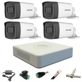 Sistem supraveghere profesional Hikvision 4 camere 5MP Turbo HD IR 40m SafetyGuard Surveillance