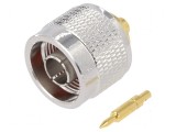 Conector N mufă tată drept 50&Omega; pentru lipire și crimpare pe cablu PTFE