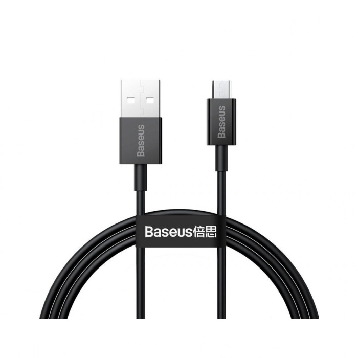 Cablu de Date USB la Micro-USB 2A, 1m - Baseus Superior (CAMYS-01) - Black