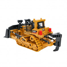 Excavator cu telecomanda Karemi, 3 x 18.5 x 25 cm, scara 1:24, cupa aliaj, cablu USB, 3 ani+, Galben foto