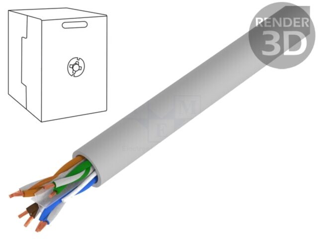 Cablu U/UTP 6 litat Cu PVC gri 305m LOGILINK