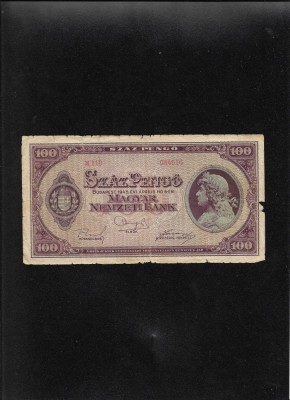Ungaria 100 pengo 1945 seria084616 uzata foto