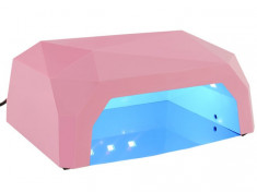 Lampa UV 24 LED + CCFL Diamond pentru manichiura cu timer incorporat, putere 36W, culoare Roz foto